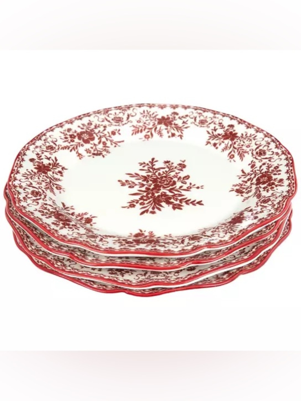 Red Toile Salad Plates